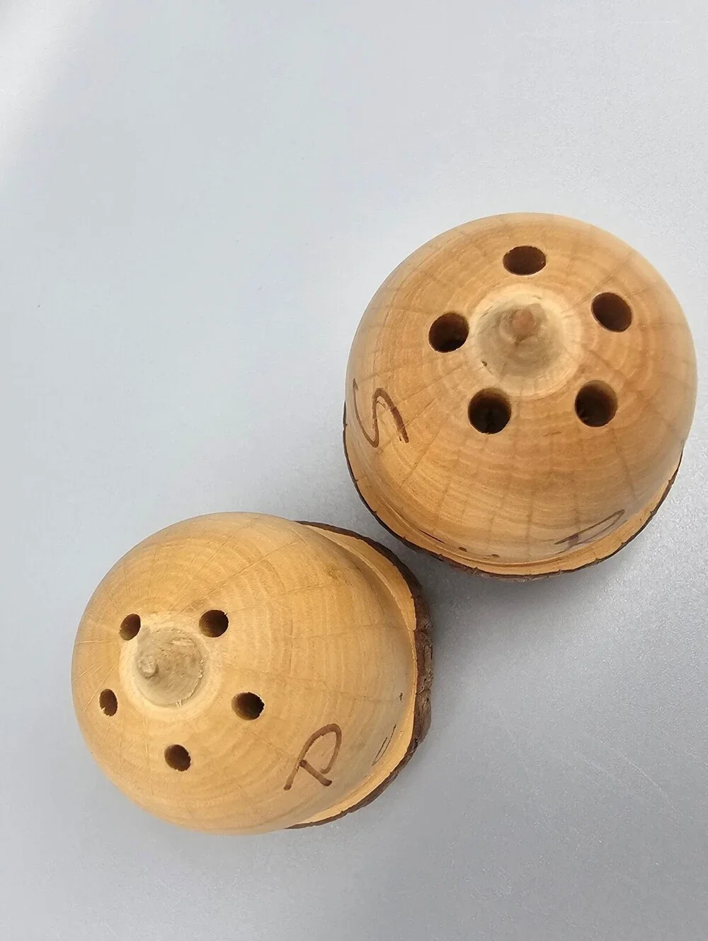 Handmade Wooden Acorn Salt and Pepper Shakers
